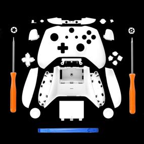img 4 attached to SN-RIGGOR Replacement Full Shell Set with Full Buttons for Xbox One S Slim Controller (White) - 3.5 mm Headphone Jack Included