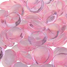 img 3 attached to 🎀 PMLAND Acrylic Flat Marbles 0.75 inch in Diameter - Vase Fillers, Table Scatter, Wedding Decor, Aquarium Ornaments, Crafts - Approx. 175 PCs, Pink Colored