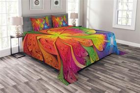 img 3 attached to Ambesonne Bedspread Contrast Decorative Multicolor
