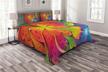 ambesonne bedspread contrast decorative multicolor logo