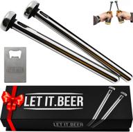 🍻 set of 2 stainless steel beer chiller sticks for bottles - cooling chillers for men and women - perfect gift for new year, christmas, birthdays - cool and inexpensive chillsner for beer lovers logo