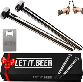 img 4 attached to 🍻 Set of 2 Stainless Steel Beer Chiller Sticks for Bottles - Cooling Chillers for Men and Women - Perfect Gift for New Year, Christmas, Birthdays - Cool and Inexpensive Chillsner for Beer Lovers