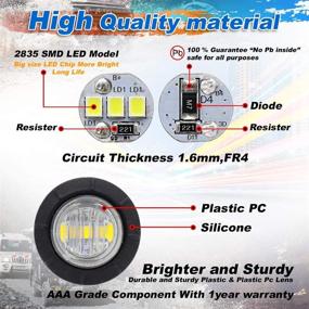 img 2 attached to 30 шт. LED-светильники LEDVillage диаметром 0,75 дюйма для монтажа на поверхности - 10 оранжевых, 10 красных, 10 белых светодиодных маркеров-шариков, боковых маркеров, светодиодных маркерных фонарей для прицепов.