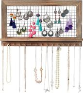 wooden wall mounted jewelry organizer – rustic display holder for earrings, necklaces, bracelets, rings, and more accessories by socal buttercup логотип