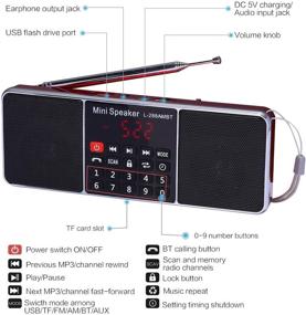 img 1 attached to Versatile Digital AM/FM Radio with Bluetooth MP3 Player - TF Card/USB Support, LED Screen, Timer Shutdown - Double Loudspeaker Stereo (Red)