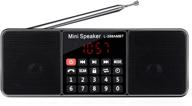versatile digital am/fm radio with bluetooth mp3 player - tf card/usb support, led screen, timer shutdown - double loudspeaker stereo (red) logo