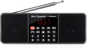 img 4 attached to Versatile Digital AM/FM Radio with Bluetooth MP3 Player - TF Card/USB Support, LED Screen, Timer Shutdown - Double Loudspeaker Stereo (Red)