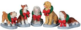img 1 attached to 🐶 Lemax Village Collection Christmas Pooch: Set of 5 Adorable Decorative Figurines (Item #32138)
