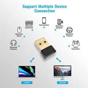 img 3 attached to 💻 ERSTEN USB Mini Bluetooth Adapter 5.1 EDR for PC - Bluetooth Dongle Receiver for Laptop/Desktop, Headphones, Headset, Speakers, Keyboard, Mouse, Printer - Windows 10/8.1 Support