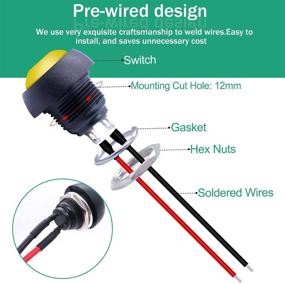 img 2 attached to 🔘 Twidec/6Pcs 12Mm Momentary Push Button Switch 1/2-inch: Reliable and Convenient