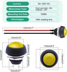 img 3 attached to 🔘 Twidec/6Pcs 12Mm Momentary Push Button Switch 1/2-inch: Reliable and Convenient