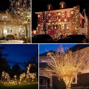 img 3 attached to 🔆 Extra-Bright Super-Long 4-Pack of 72FT 200 LED Solar String Lights, Waterproof Solar Fairy Lights with 8 Lighting Modes for Christmas Tree, Garden, Patio - Warm White