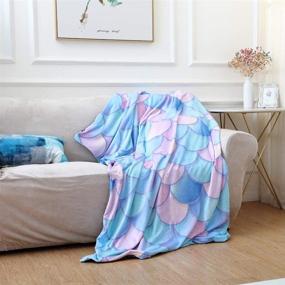 img 1 attached to 🧜 Jameswish Mermaid Weighted Blanket Duvet Cover - Twin Size 36 x 48 - Modern Pink Blue Minky Dot - Breathable Heavyweight Plush Cotton Reversible Bed Throw - Removable Blanket Cover Ideal for Kids Boys Girls - Enhances Sleep Quality with Weighted Blanket