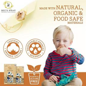 img 1 attached to 🐝 Bee's Wrap Lunch Pack: Sustainable Plastic-Free Sandwich & Food Wrap Set with Bees + Bears Print