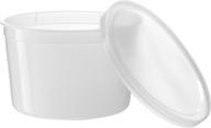 10 count 64 oz combo basix round clear food storage deli container with lids: meal prep, soup, ice cream, freezer, dishwasher & microwave safe logo
