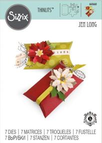 img 3 attached to Sizzix 660660 Thinlits Die Set: Box, Pillow, and Poinsettias by Jen Long (7-Pack) - Enhanced SEO
