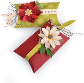 img 4 attached to Sizzix 660660 Thinlits Die Set: Box, Pillow, and Poinsettias by Jen Long (7-Pack) - Enhanced SEO