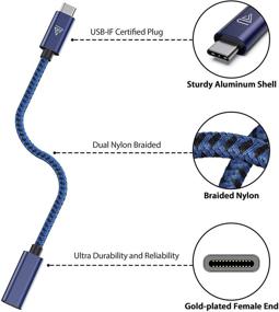 img 3 attached to 🔌 Faracent USB Type C Extension Cable (3.3ft/1m), USB 3.1 (10Gbps) Type C Male to Female Extension Charger & Sync Cable for Nintendo Switch, M1 MacBook Pro Air iPad Pro 2020 Dell XPS Surface Book - Blue