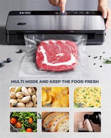 img 1 attached to 🔒 TKTK 7 In 1 Food Sealer Machine - Powerful Air Sealing System, 85 Kpa - Dry & Moist Modes - Built-in Cutter & Paper Bag Storage - Ideal Gifts for Wife & Mom - Black & Silver - 15.3 inch - Vacuum Sealer Machine