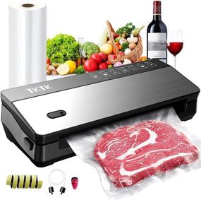 img 4 attached to 🔒 TKTK 7 In 1 Food Sealer Machine - Powerful Air Sealing System, 85 Kpa - Dry & Moist Modes - Built-in Cutter & Paper Bag Storage - Ideal Gifts for Wife & Mom - Black & Silver - 15.3 inch - Vacuum Sealer Machine