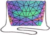 👛 stylish women wallet: holographic geometric handbag with luminous color changing design - perfect mini purse for girls logo