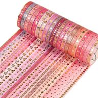 🌸 20 rolls of 5mm wide thin pink floral washi tape set - kawaii peach skinny washi tape, ideal for bullet journal, scrapbook, planner, gift packaging, diy crafts logo