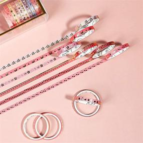 img 3 attached to 🌸 20 Rolls of 5mm Wide Thin Pink Floral Washi Tape Set - Kawaii Peach Skinny Washi Tape, Ideal for Bullet Journal, Scrapbook, Planner, Gift Packaging, DIY Crafts