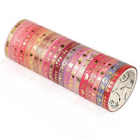 img 1 attached to 🌸 20 Rolls of 5mm Wide Thin Pink Floral Washi Tape Set - Kawaii Peach Skinny Washi Tape, Ideal for Bullet Journal, Scrapbook, Planner, Gift Packaging, DIY Crafts