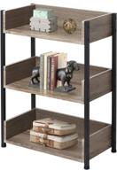 📚 vecelo 3-tier bookcase: compact industrial shelving unit for living room, bedroom, classroom - brown логотип