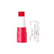 💄 omorfee organic tinted lip balm stick treatment - natural long lasting rose lip tint with strawberry flavor, beetroot & cocoa butter, pink red color - moisturizing lip balm 6g/0.21oz logo