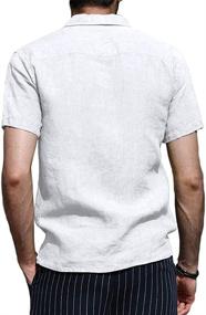 img 3 attached to Makkrom Henley Shirts Sleeve Casual Men's Clothing in Shirts