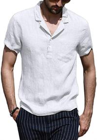 img 4 attached to Makkrom Henley Shirts Sleeve Casual Men's Clothing in Shirts