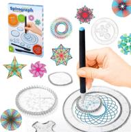 unlock your inner artist with the geometric ruler diy creative design set: enhance child art craft creation and education with templates, drawing stationery, and chalk design kit spiral logo