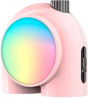 divoom planet-9 smart mood lamp - portable cordless table lamp with rgb led, programmable - ideal for bedroom, gaming room, office - pink logo