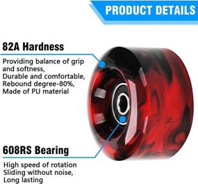 img 3 attached to Nezylaf 8-Pack 32x58mm Quad Roller Skate Wheels with 82A Rating, Pre-Installed Bearings, and 2 Toe Stoppers - Ideal for Double Row Skating. Replacement Accessories for Indoor or Outdoor Use.