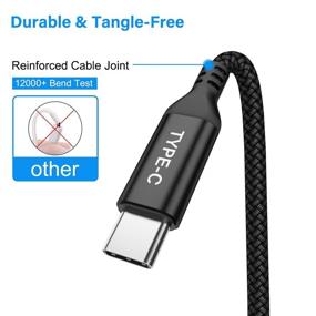 img 3 attached to 🔌 High-Quality AkoaDa USB Type C Cable - 3 Pack (10ft+6.6ft+3.3ft) Fast Charger Nylon Braided Cord, Compatible with Samsung Galaxy, LG, Moto, and Nintendo Switch - Black