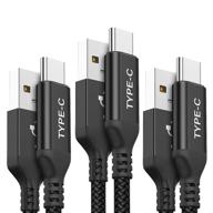 🔌 high-quality akoada usb type c cable - 3 pack (10ft+6.6ft+3.3ft) fast charger nylon braided cord, compatible with samsung galaxy, lg, moto, and nintendo switch - black logo