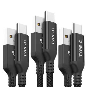 img 4 attached to 🔌 High-Quality AkoaDa USB Type C Cable - 3 Pack (10ft+6.6ft+3.3ft) Fast Charger Nylon Braided Cord, Compatible with Samsung Galaxy, LG, Moto, and Nintendo Switch - Black