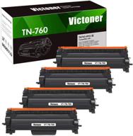🖨️ victoner brother tn760 tn730 compatible toner cartridge replacement 4pack for mfc-l2710dw mfc-l2750dw hl-l2395dw hl-l2350dw hl-l2390dw hl-l2370dw dcp-l2550dw printer - black logo
