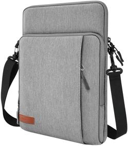 img 4 attached to 📱 MoKo 12.9 Inch Laptop Tablet Sleeve Bag Case with Storage Pockets for iPad Pro 12.9, Surface Laptop Go 12.4 - Light Gray