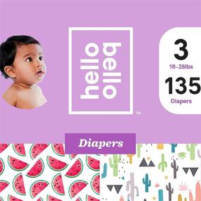 img 3 attached to 👶 Hello Bello Baby Diapers Size 3 - Watermelon & Cactus Pattern - Super Absorbent & Hypoallergenic - 135 Count (5 Packs of 27) - Buy Now!