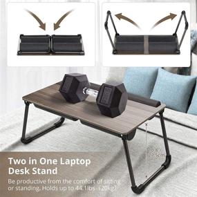 img 3 attached to ATUMTEK Лэп-столик: лэптоп-столик 17 дюймов с подушкой и складывающимися ножками для работы и письма в домашнем офисе.