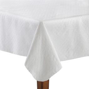 img 1 attached to 🏨 White Hotel Quilted Flannel Backed Peva Vinyl Table Pad, 52 x 120 Inches