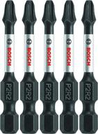 💪 bosch itp2r2205 5 pc. 2 in. phillips/square #2 impact tough screwdriving bit: superior durability and versatility logo