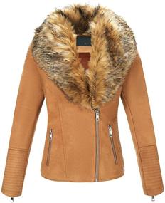 img 4 attached to Geschallino Womens Leather Jacket Detachable