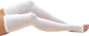 img 4 attached to 🩲 Truform Surgical Stockings: 18 mmHg Compression, Thigh High Length, Open Toe, White, X-Large - for Men and Women