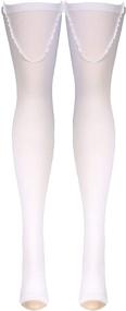 img 2 attached to 🩲 Truform Surgical Stockings: 18 mmHg Compression, Thigh High Length, Open Toe, White, X-Large - for Men and Women