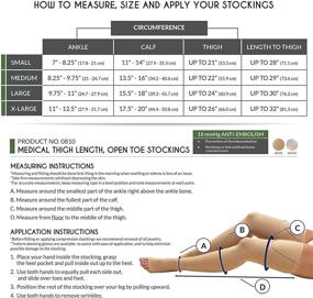 img 3 attached to 🩲 Truform Surgical Stockings: 18 mmHg Compression, Thigh High Length, Open Toe, White, X-Large - for Men and Women