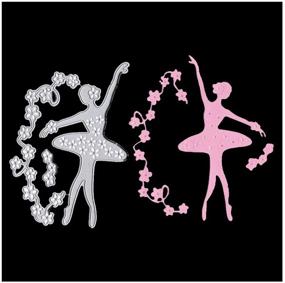 img 1 attached to 🎀 Meslio 4pcs Girls Cutting Dies - Metal Scrapbooking Stencils for DIY Embossing, Photo Album Decoration, Handmade Paper Cards, and Gifts