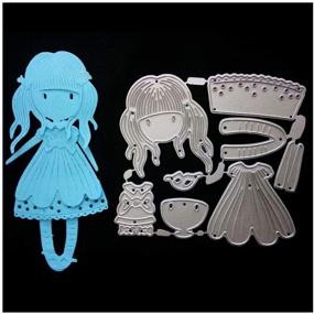 img 2 attached to 🎀 Meslio 4pcs Girls Cutting Dies - Metal Scrapbooking Stencils for DIY Embossing, Photo Album Decoration, Handmade Paper Cards, and Gifts
